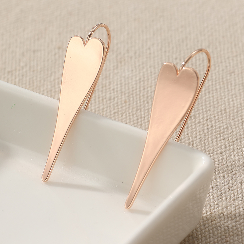 Creative Heart-Shaped Copper Earrings for Women
